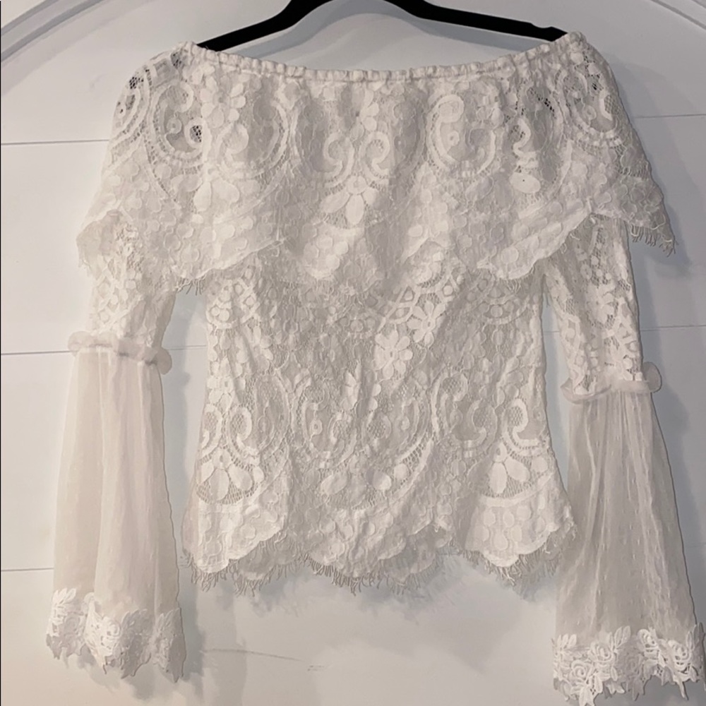 Lace off the shoulder blouse